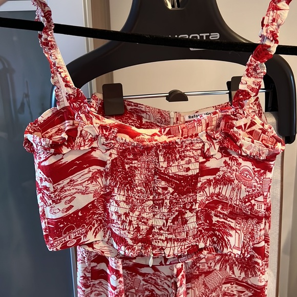 Reformation printed crop top and pant set - Picture 3 of 5